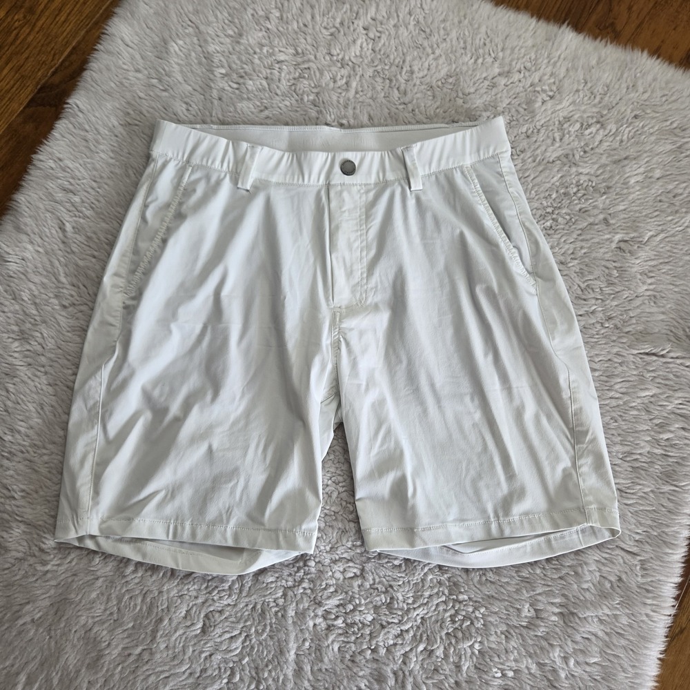 Redvanly Shorts Men's Medium White Active Tech Stretch Waist Casual Outdoor